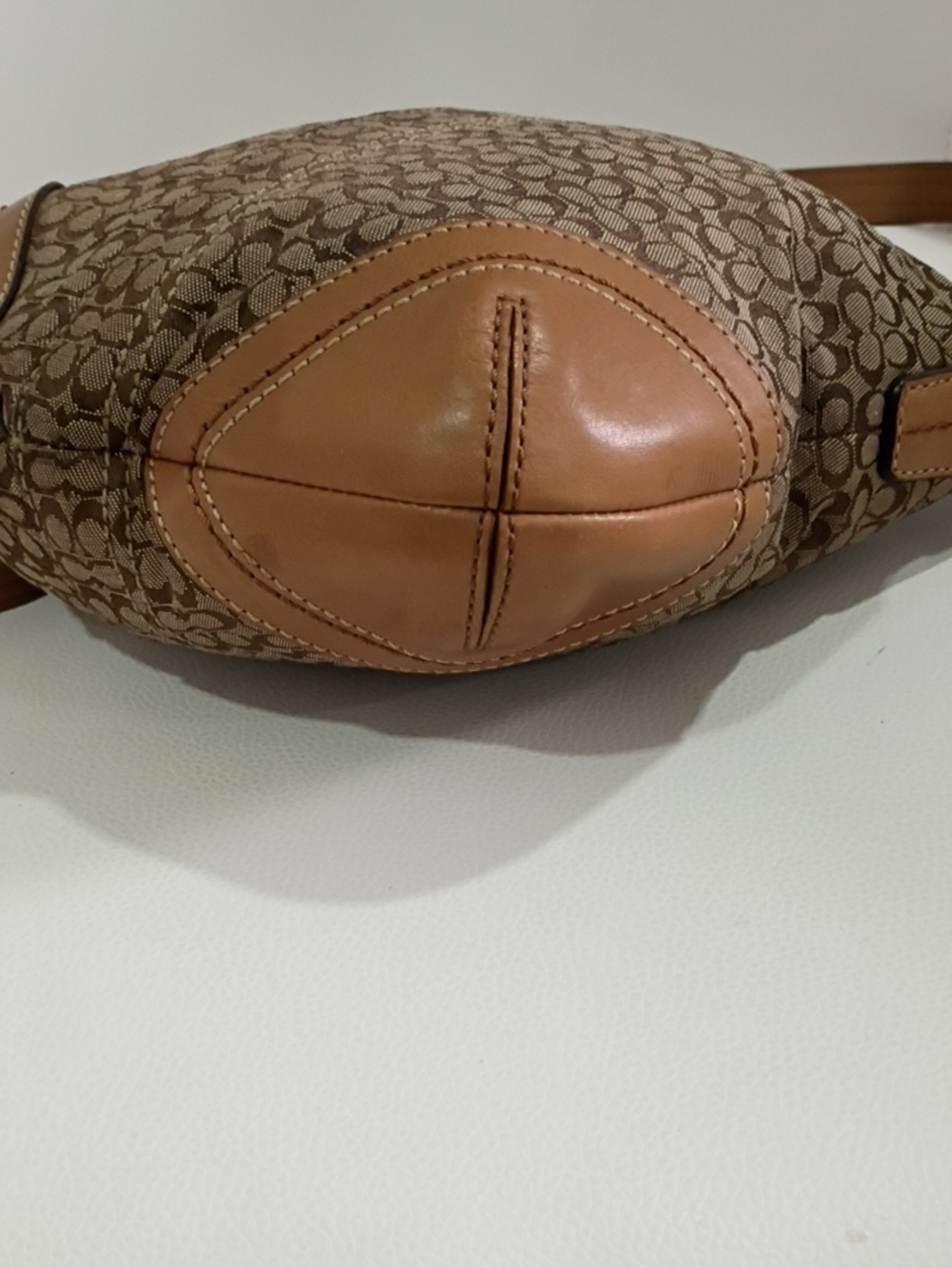 Coach Vintage Brown Signature Canvas Crossbody with Leather Trim Y2K - Picture 7 of 11